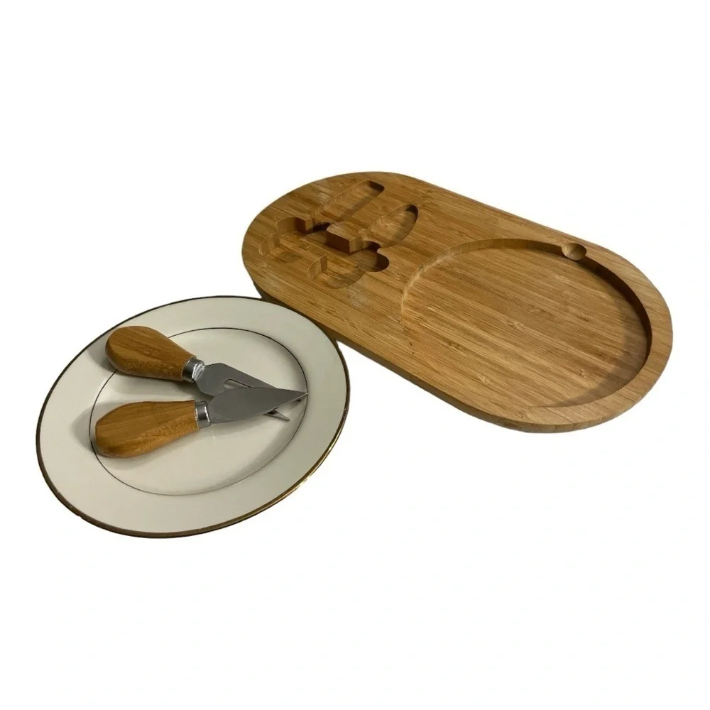 4 Piece Bamboo Cheese Board set